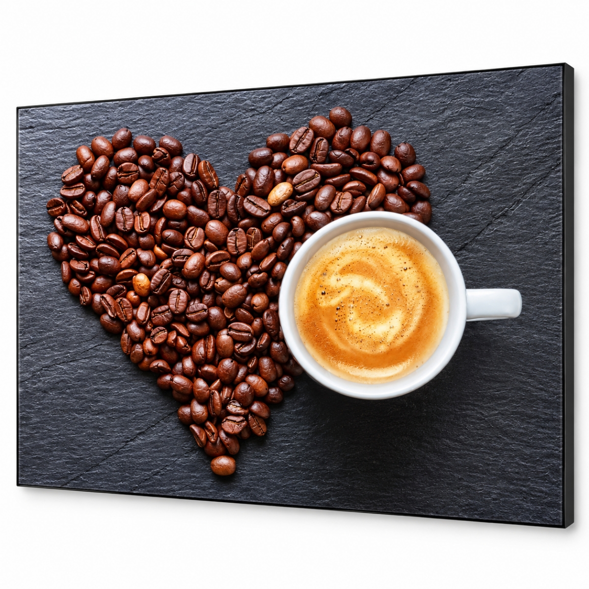 Cuadro café con corazón 40x30 cm